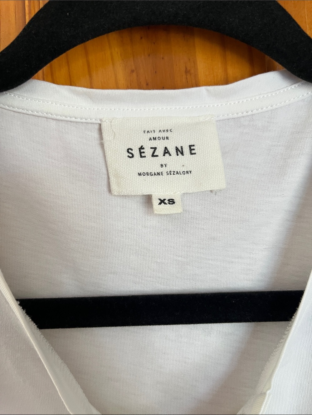 Sezane White Lace-Up Short Sleeve Cotton Tee - Picture 2 of 6